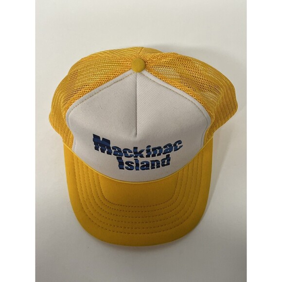 Vintage SnapBack Yellow Mackinac Island Hat Cap J Hats - Picture 6 of 8